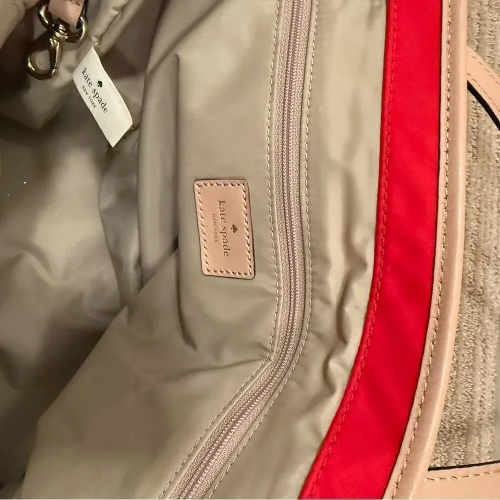 Kate Spade Red Diaper Tote Bag with changing pad